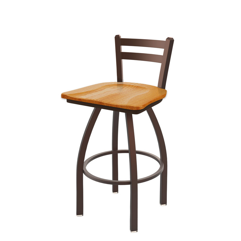 Tabouret de bar et de comptoir 411 Jackie, Bronze, Bois - chêne moyen, Tabouret de comptoir (siège d'une hauteur de 25 p