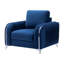 Fauteuil en velours bleu jiaya