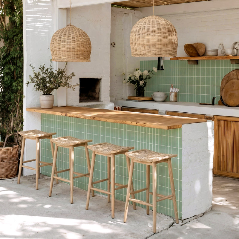 Tabouret de bar en bois d'acacia Sweetgrove