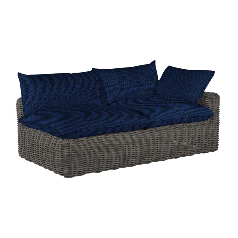 Causeuse Montecito, Welt, Velours indigo, Gris ardoise