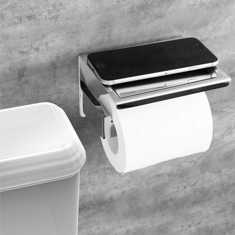 Beetner Wall Mounted Toilet Paper Holder, Polished Chrome