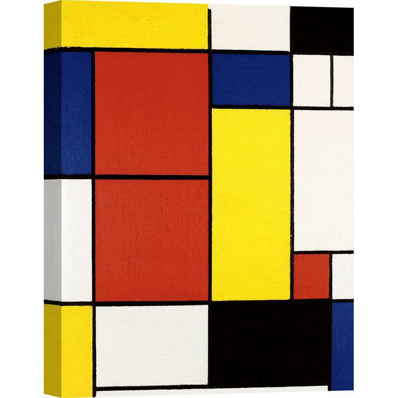 Composition II by Piet Mondrian - Wrapped Canvas Print, 120cm H x 90cm W x 4cm D
