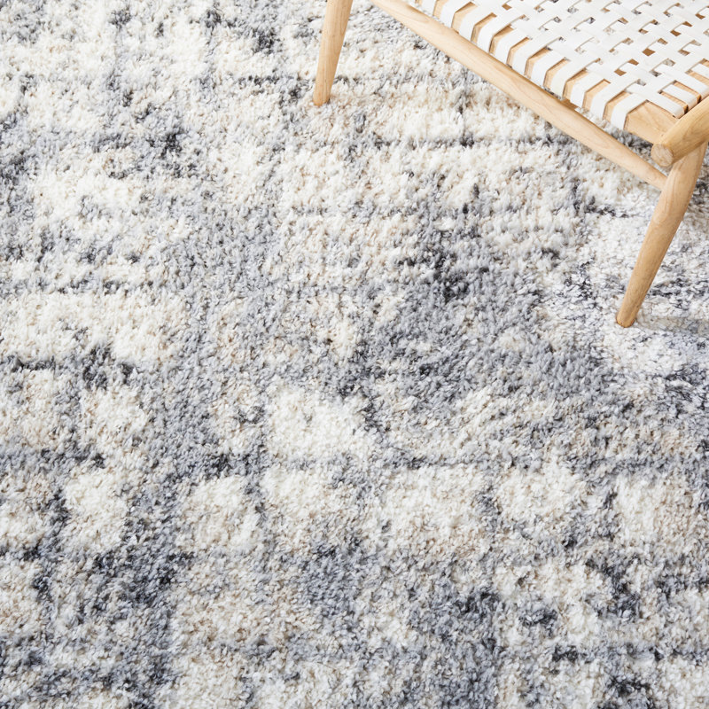 Mena Abstract Gray/Ivory Area Rug, Runner 2'2" x 9'