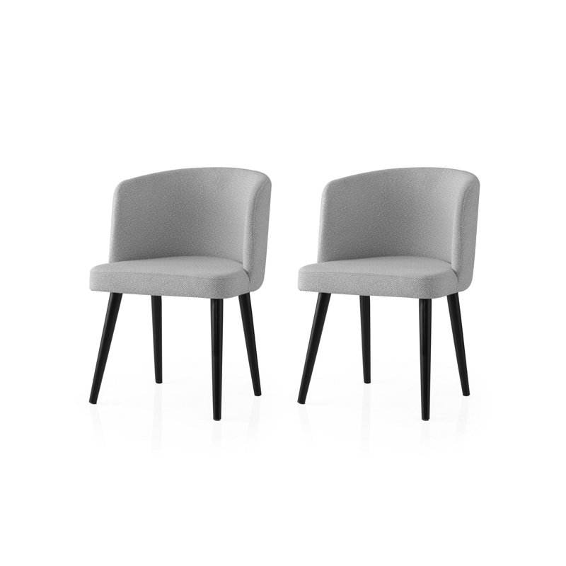 Modern Chair Set (2 Pieces), Black & Gray, 22.4 x 31.9 x 22.4 inches | 100% Iron Frame, Melamine Coated Particle Board Seat, Beech Legs | Ergonomic Design, Adjustable Seat Height, 385 lbs Capacity