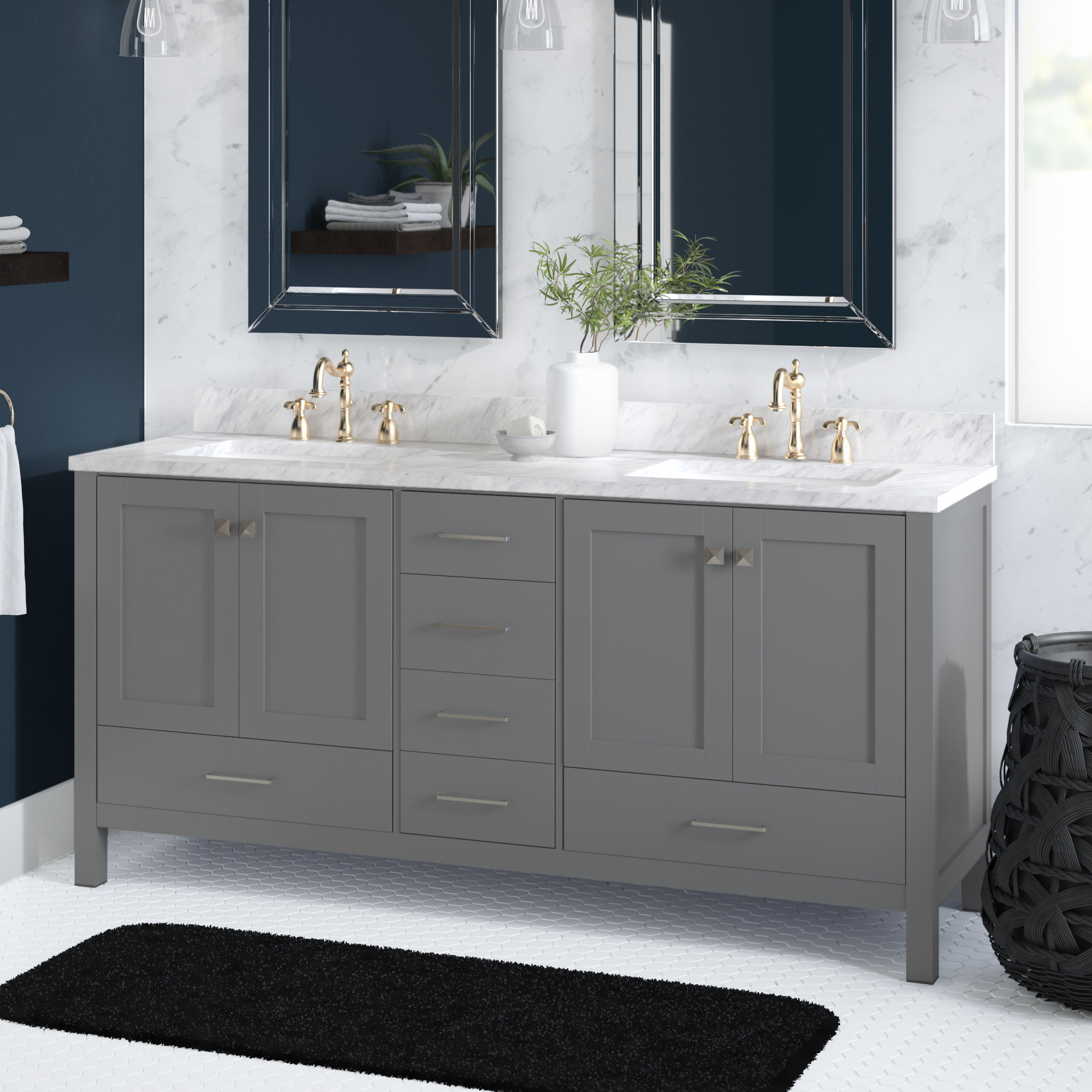 Brayden Studio® Pichardo 72'' Free Standing Double Bathroom Vanity with