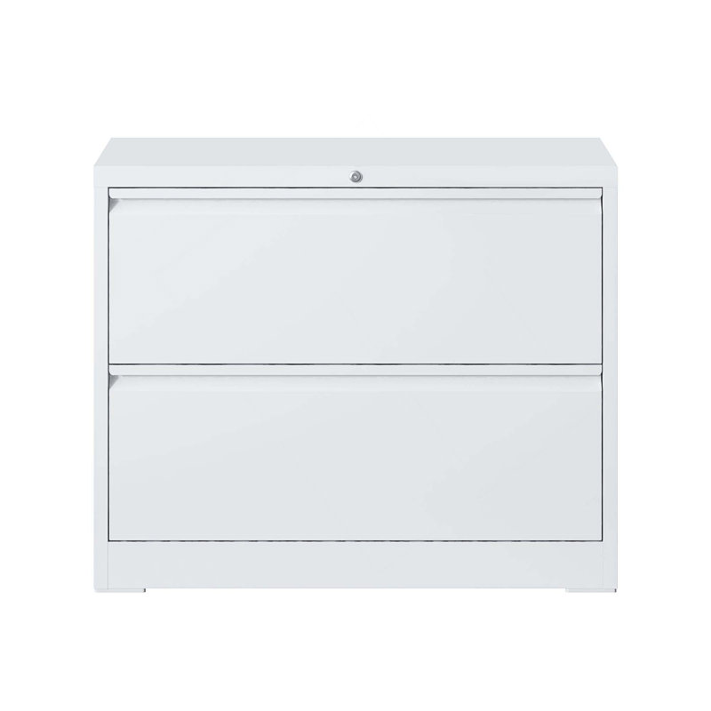 Lateral File Cabinet 2 Drawer, 35.4 Inch Wide Metal Filing Cabinet For Home Office, Locking File Cabinet With Anti-Tip Interlock, Heavy Duty Steel Storage For Letter/Legal/A4 Files