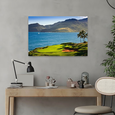 Palmiers dans un terrain de golf, Kauai Lagoons, Kauai, Hawaï, États-Unis, abstrait, palmier contemporain, architecture, paysage