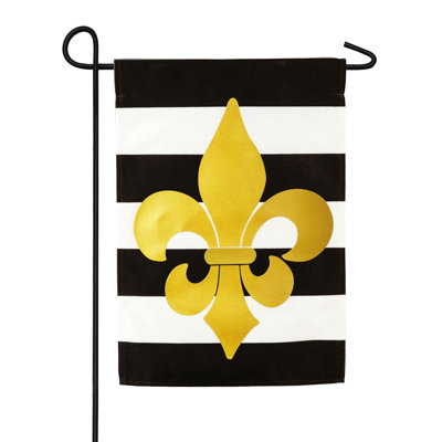 Fleur de lis rayures à 2 côtés 18 x 13 po drapeau de jardin