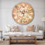 Motif floral blanc et jaune - Horloge murale traditionnelle-36850894