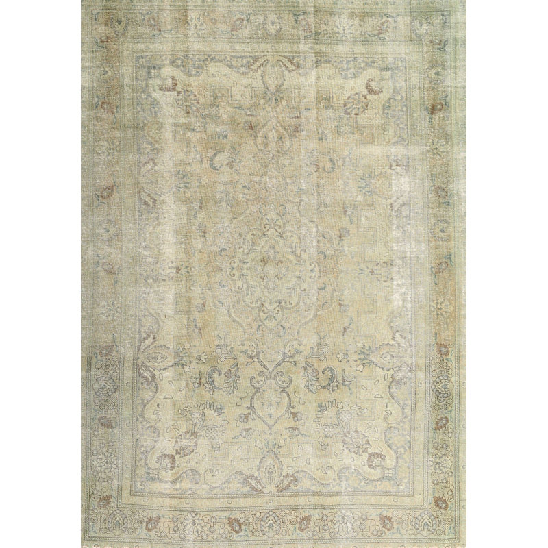 Laine crème/Tapis décoratif grise, Rectangle 6 pi x 9 pi