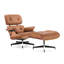 Méridienne Mid-Century en cuir véritable avec repose-pieds, base de support robuste, fauteuil inclinable rembourré pour la chambre d'étude du salon-1025875381-1025875401