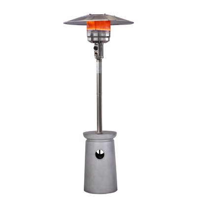 Afterglow 48,000 BTU Terrafab Base Patio Heater, Internal Gas Tank, Light Gray