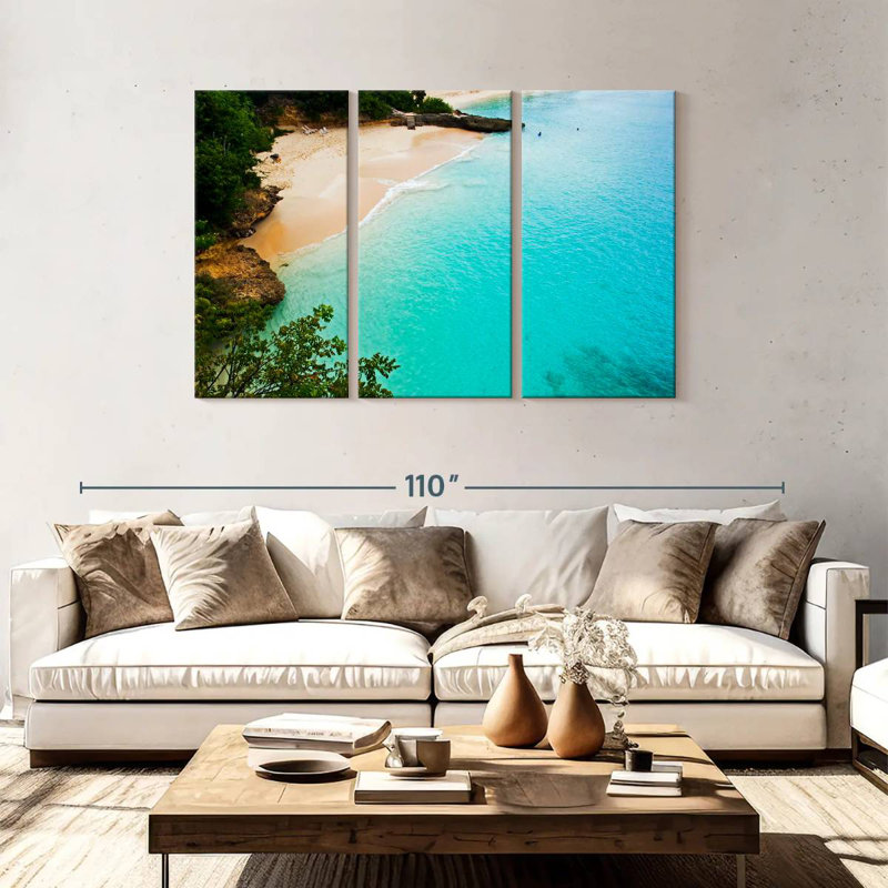 Gillard, plage de sable blanc, Anguilla, H 48 po x l 74 po