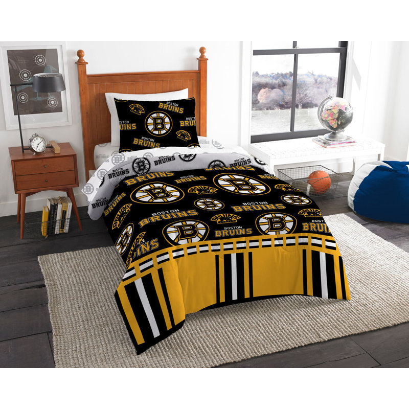 Ensemble d’confort pour équipe nhl, Édredon double + 4 pièces supplémentaires, Boston Bruins