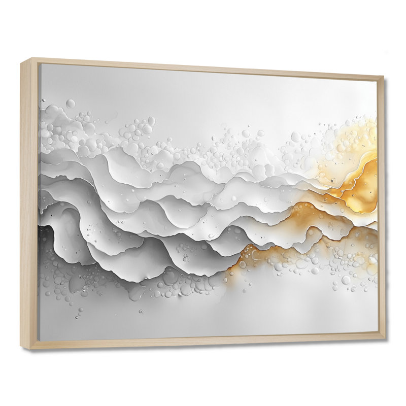 Art mural sur toile Nyrie, Cadre flottant, Crème, crème, H 24 po x l 32 po