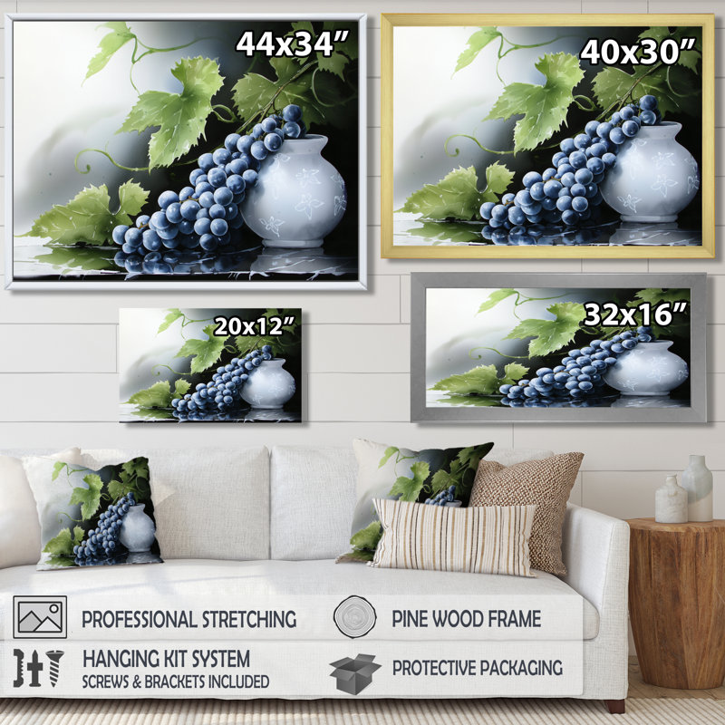 Vineyard Harvest Wine And Grape I - Décoration murale vignoble, Toile tendue, Ne s’applique pas, H 24 po x l 32 po