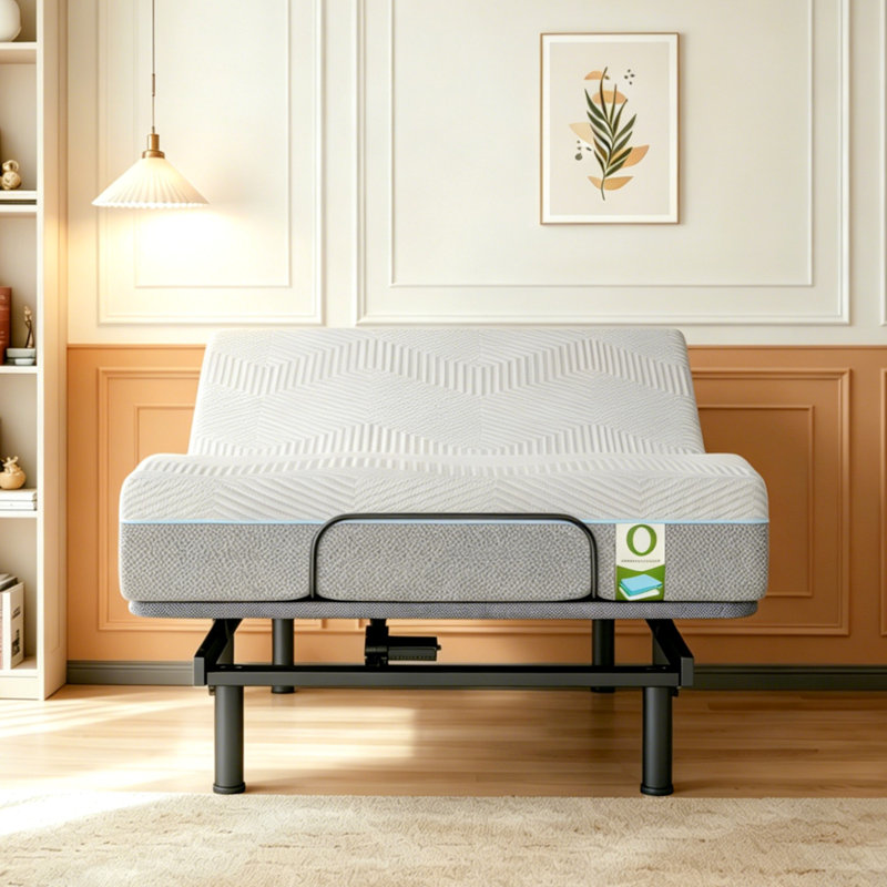 Base de lit réglable 12 po avec massage et zéro gravité, application et télécommande, anti-ronflement, chargeurs USB, capacité de poids de 750 lb, convient aux matelas de 5 à 12 po, y compris la mousse à mémoire de forme