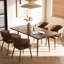 Table de salle à manger extensible Modern, table de cuisine rectangulaire en bois de 63 à 94 po avec pieds fuselés en métal