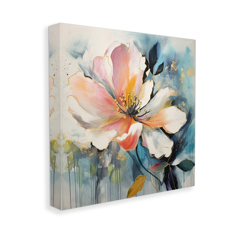 «Modern Drip Blossom» par Lazar Studio sur, Toile tendue, H 24 po x l 24 po x P 1,5 po