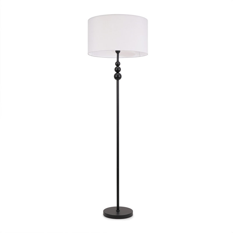 Randalia 145cm Traditional Floor Lamp, Black , White