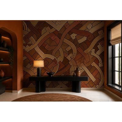 Geometric Wallpaper Abstract Greek Key Removable Wall Decor