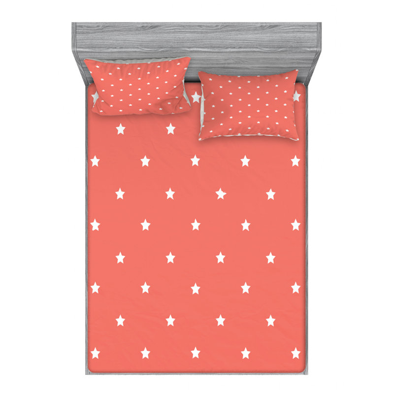 Microfiber Geometric Sheet Set, Full Sheet Set with Fitted Sheet