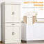 Garde-manger autoportant de 71 pouces avec 4 portes, 2 grandes armoires et un tiroir large pour un rangement et une organisation efficaces