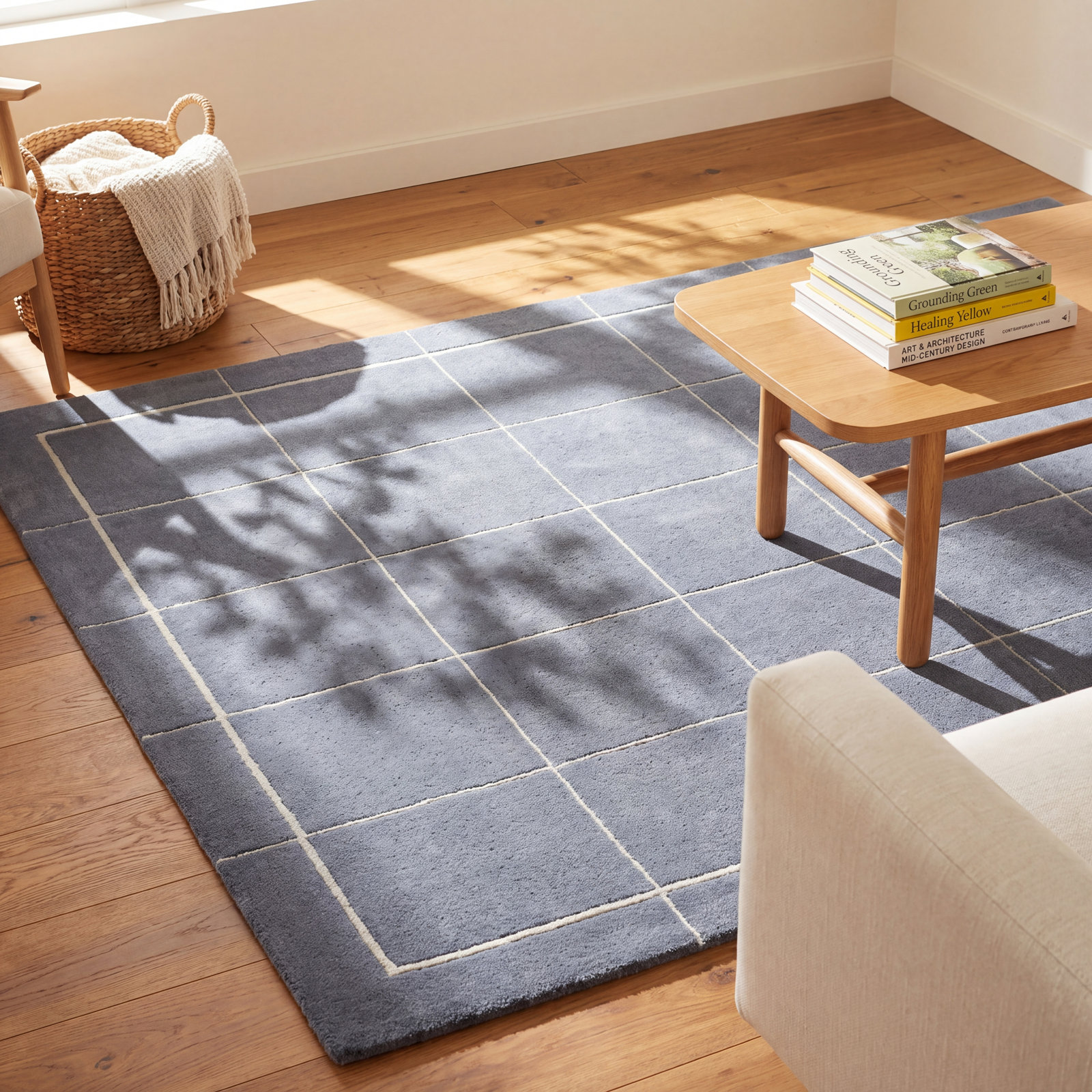 Mallory Hand-Tufted Blue Geometric Rug, Rectangle 6' x 9'