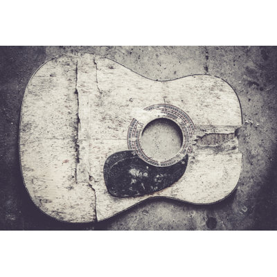 Broken Acoustic Guitar by Juhku - Wrapped Canvas Print