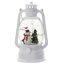 Christmas Plastic/Resin White Lantern With Snowman & Tree Led/Water Spinning/6 Hours Timer, 3*Aa Batteries Required