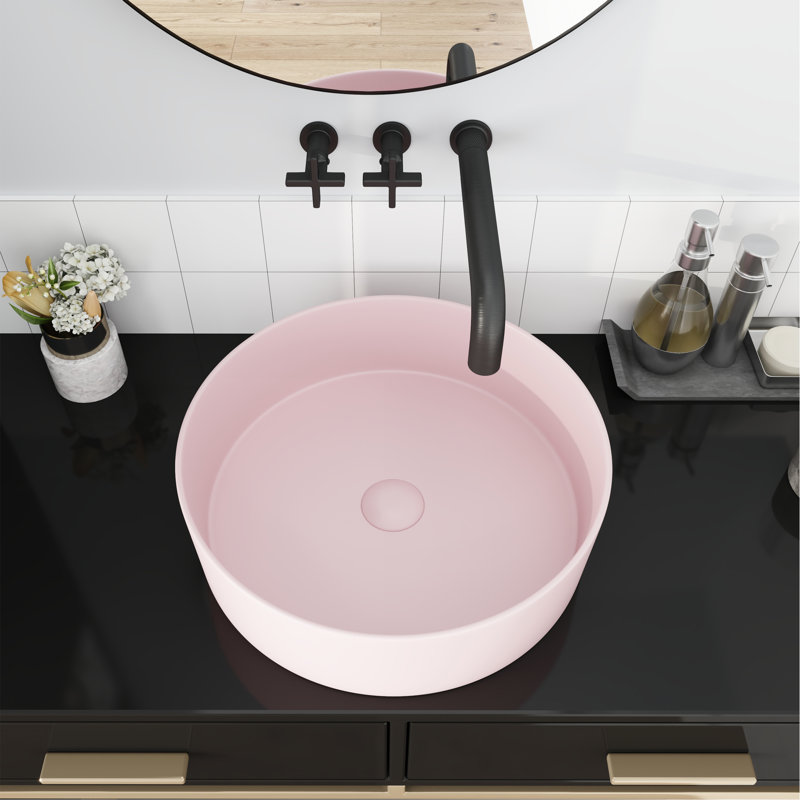 Lavabo de salle de bain vasque circulaire en céramique
