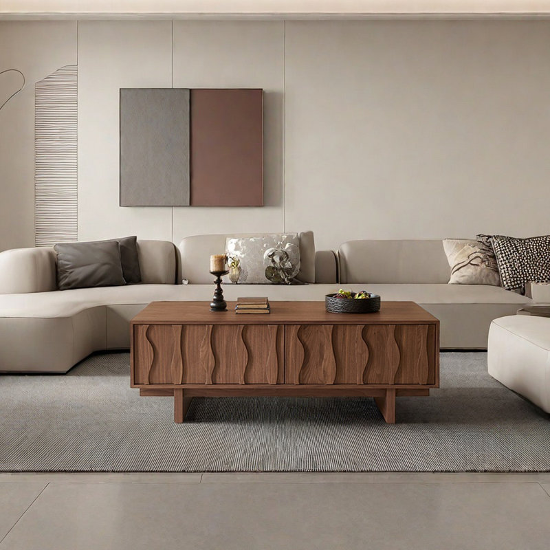 Retro Style Coffee Table, 18.3" H x 55.11" L x 31.49" W
