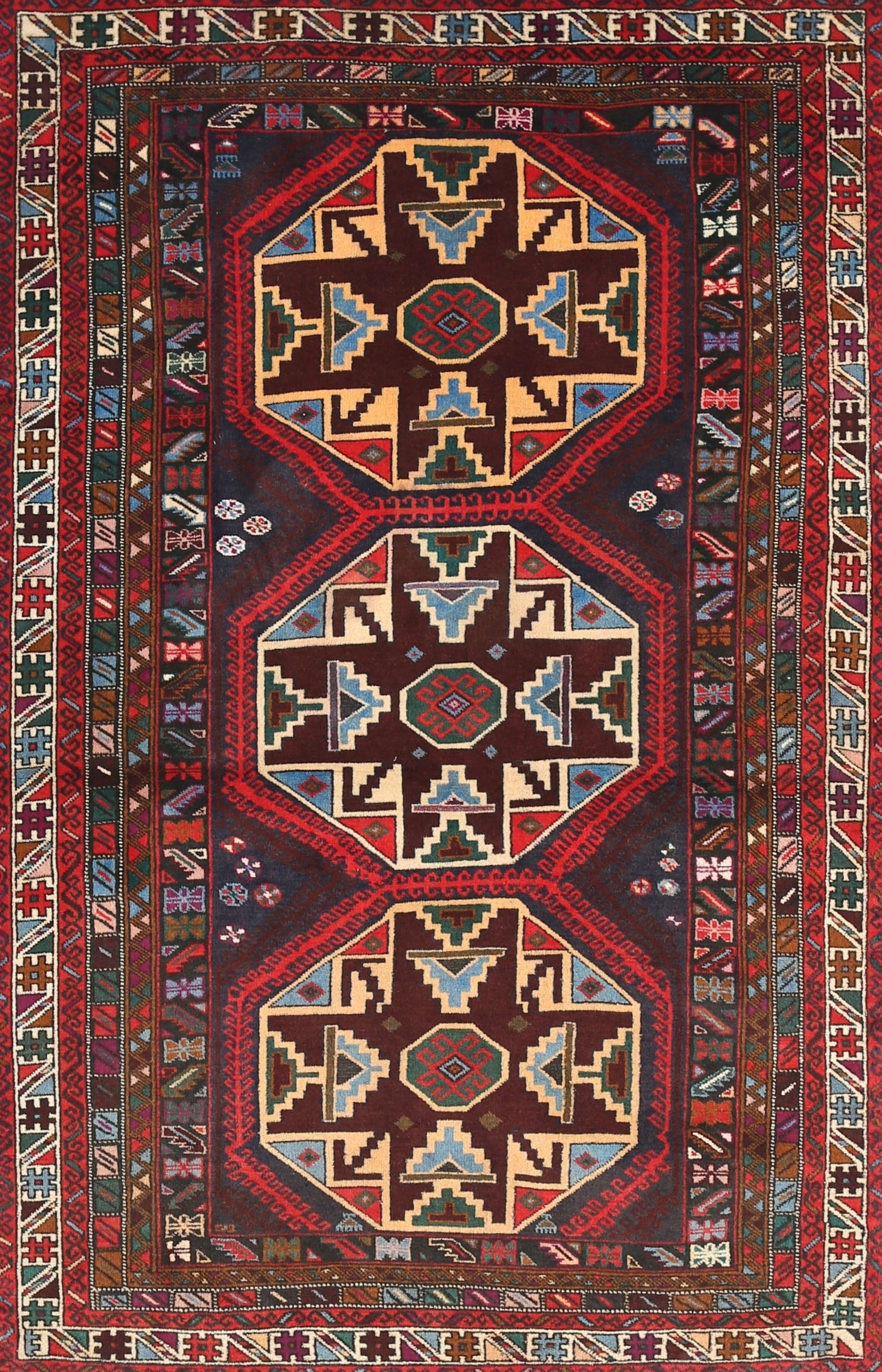 Hokku Designs Tecoma Hand-Tufted Wool Red Area Rug | Wayfair