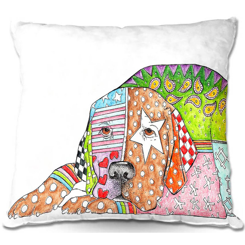  Coussin Couch Labrador Retriever Dog, 16 po x 16 po, Blanc