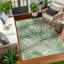 Green Modern Outdoor Rug, Nature Print Stain Resistant Easy to Clean Rug For Patio, Balcony, Decks & Garden-295891097