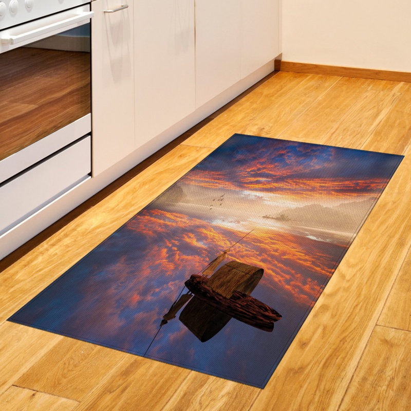Tapis de zone bleu fantastique, Rectangle 2 pi 7 po x 5 pi