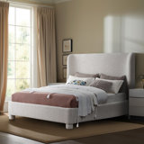 Ivyann Upholstered Unfinished Wingback Bed
