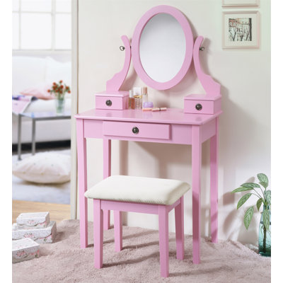 Ensemble coiffeuse et tabouret de maquillage Moniys