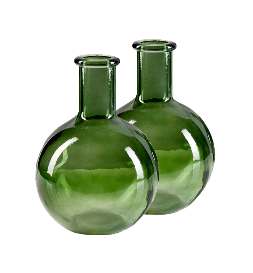 Schelly Glass Table Vase (Set of 2) Red Barrel Studio®