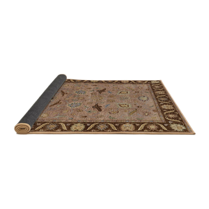 Tapis brun à motif oriental, Rond 5 pi