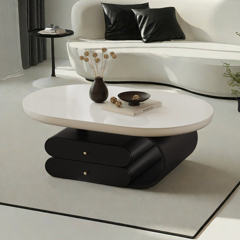 Table basse ovale de conception ergonomique, H 16,53 po x L 51,18 po x l 27,55 po