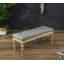Banc de salle à manger capitonné en bois massif Habit, gris