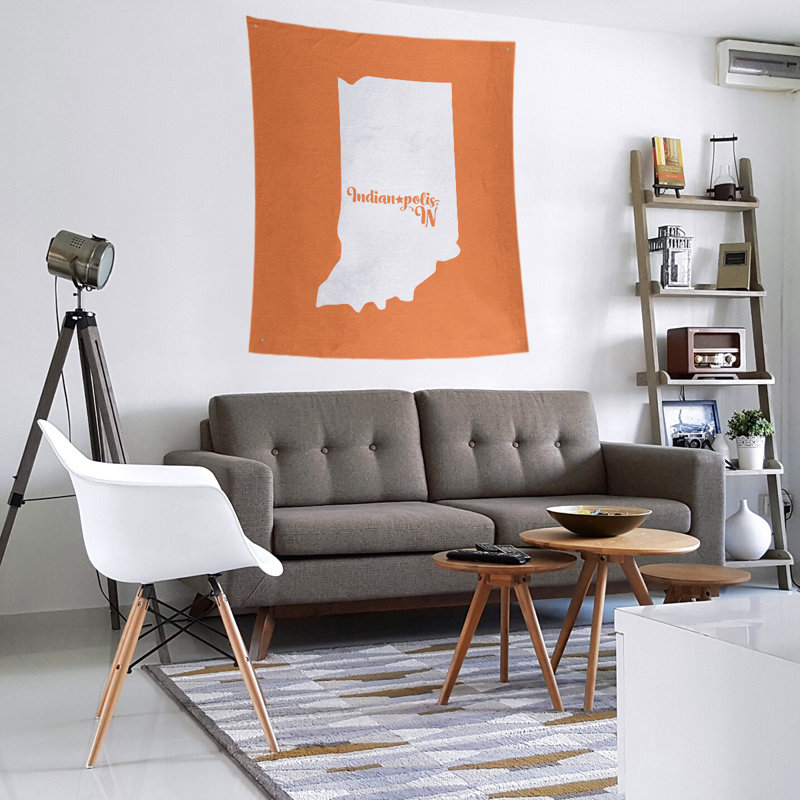 Tapisserie d'Indianapolis, H 27,5 po x l 37,5 po, Orange