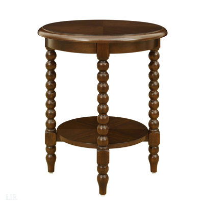 Round End Table with Shelf