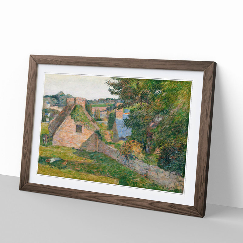 The Field of Derout-Lollichon by Paul Gauguin - Picture Frame Painting, 48cm H x 65cm W x 2cm D, Walnut