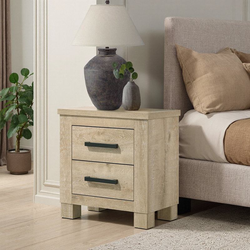 Table de chevet en chêne patiné 25,75 po - Design moderne rustique