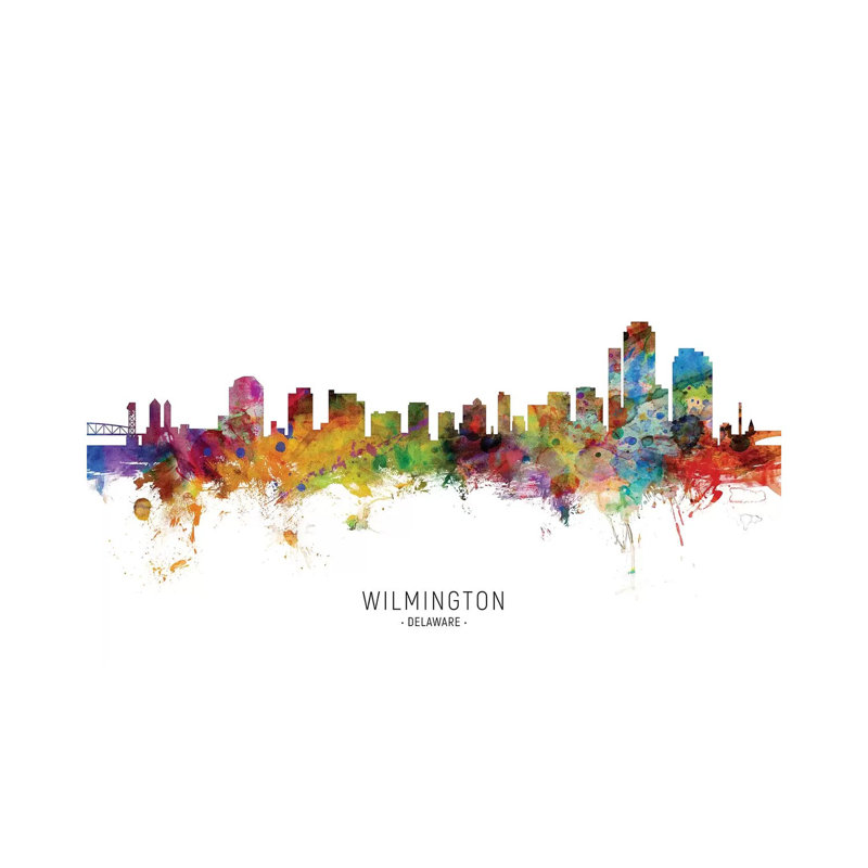 «Wilmington Delaware Skyline» par Michael Tompsett, impression sur toile tendue, H 40 po x l 60 po x 1,5 po