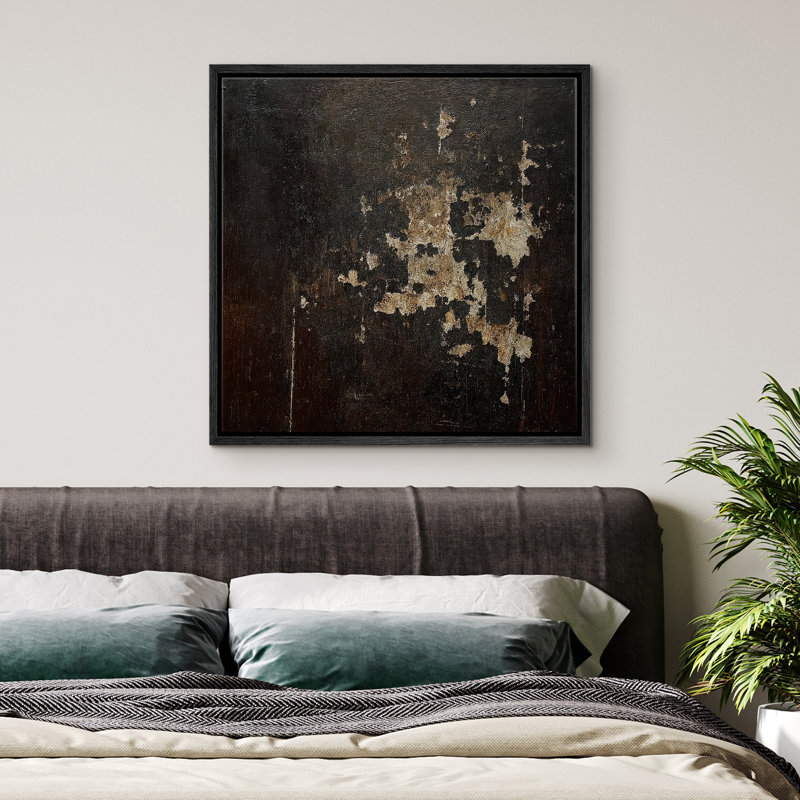 Reproduction d'art encadrée sur toile pour décor moderne neutre, H 16 po x l 16 po, Noir