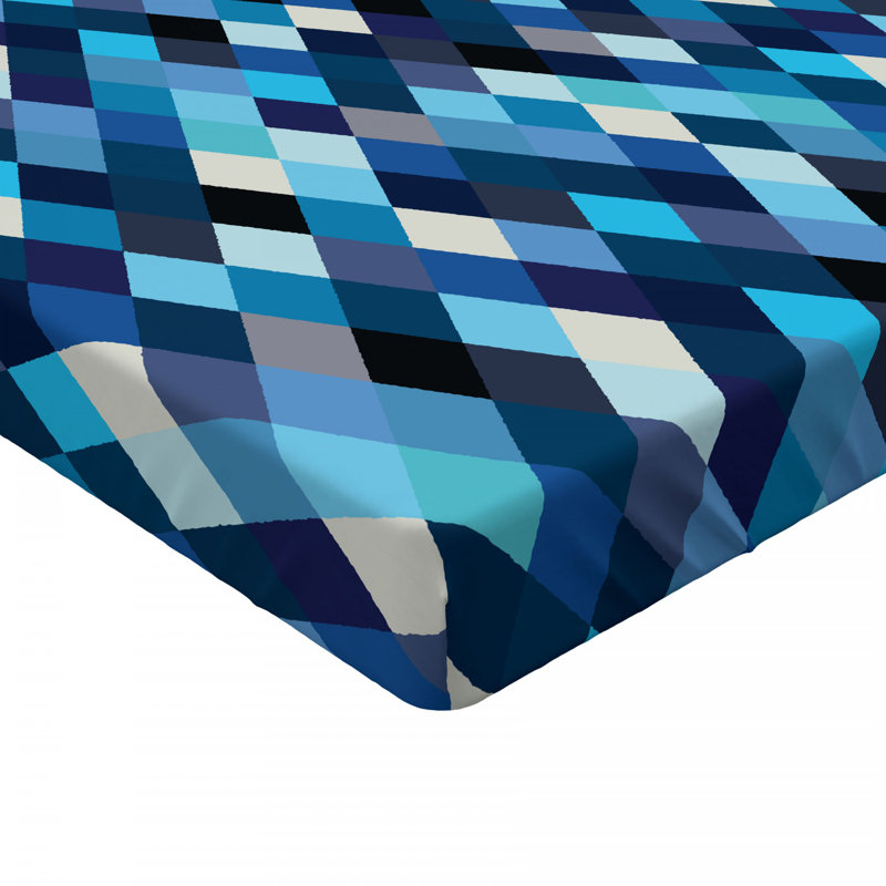 Microfiber Chevron Fitted Sheet, Twin XL Fitted Sheet, Plaid