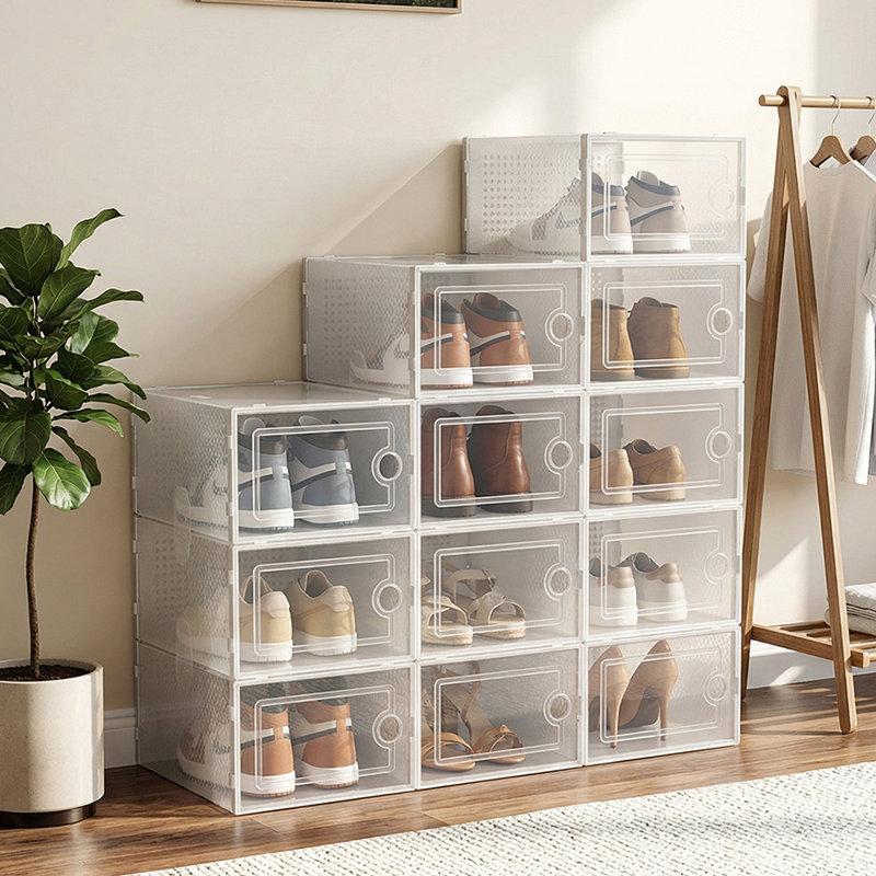 12 Pair Stackable Shoe Storage Cabinet